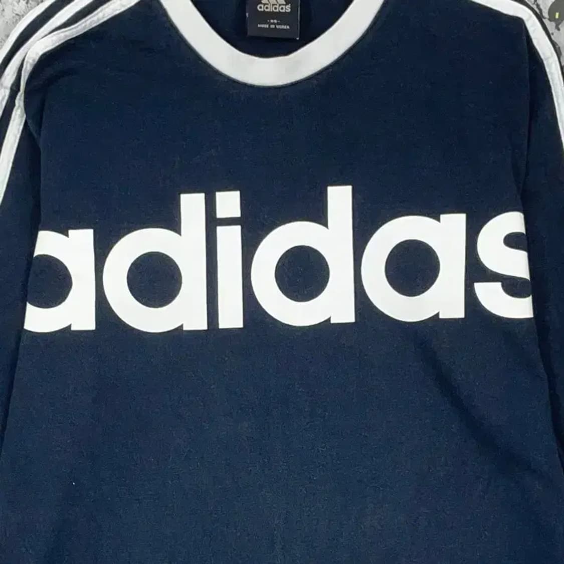 아디다스 ADIDAS 흰검 긴팔 티셔츠 네이비 95 2100107 상품이미지5