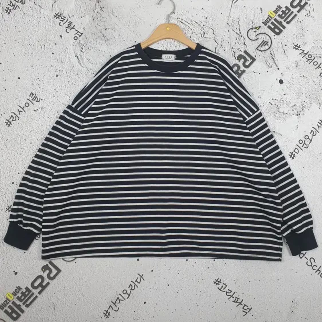 베니 VENI 오버핏 롱슬리브 긴팔 티셔츠 블랙 F 2100111 상품이미지1