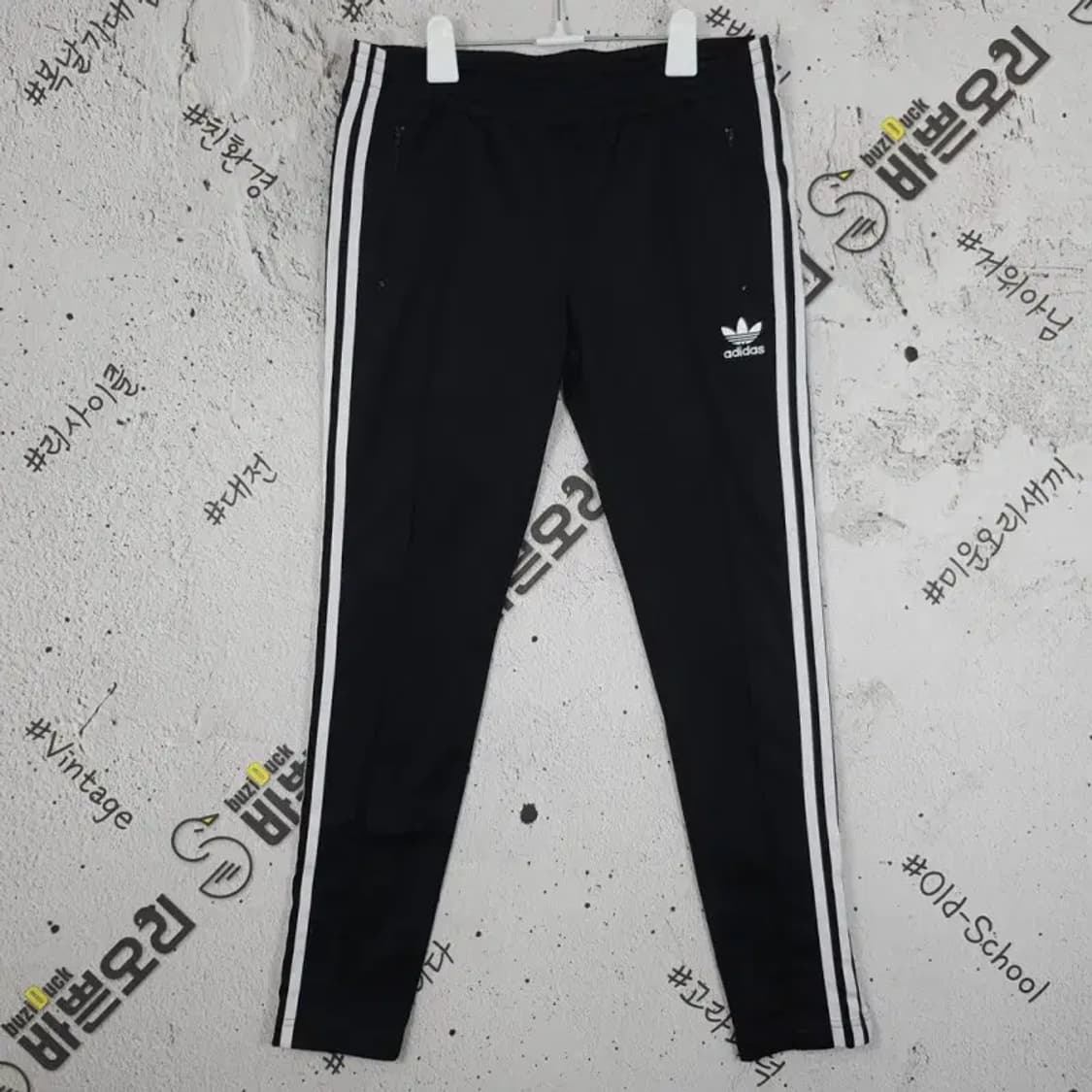 아디다스 삼선 트레이닝 트랙팬츠 운동바지 블랙 100 4400082 상품이미지1