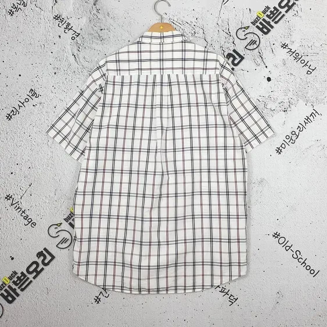 빈폴 BEANPOLE 반팔 셔츠 화이트 윈도우페인체크 1100210 상품이미지2