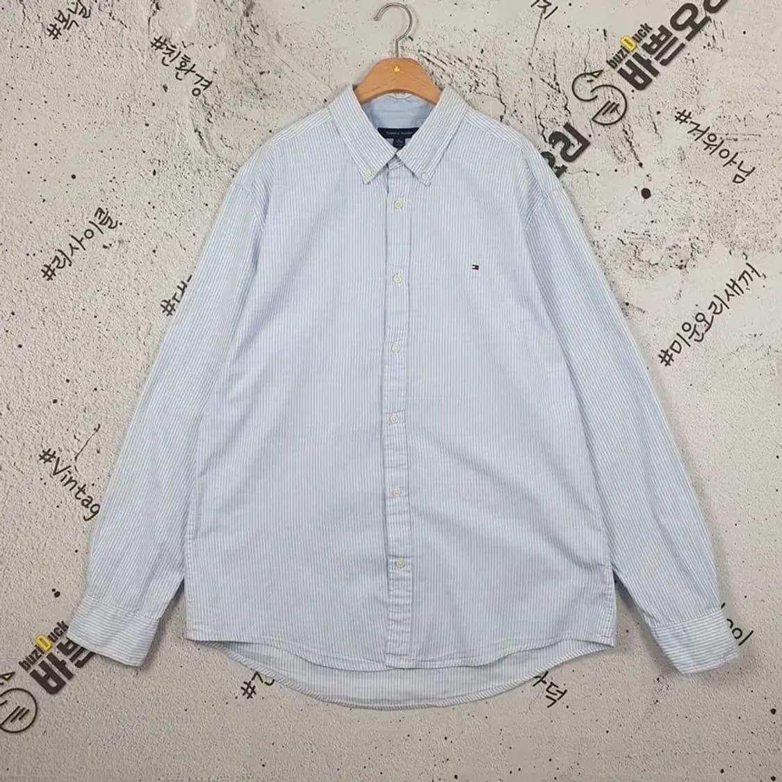 타미힐피거 TOMMY 셔츠 라이트블루 스트라이프 XL 1100290 상품이미지1