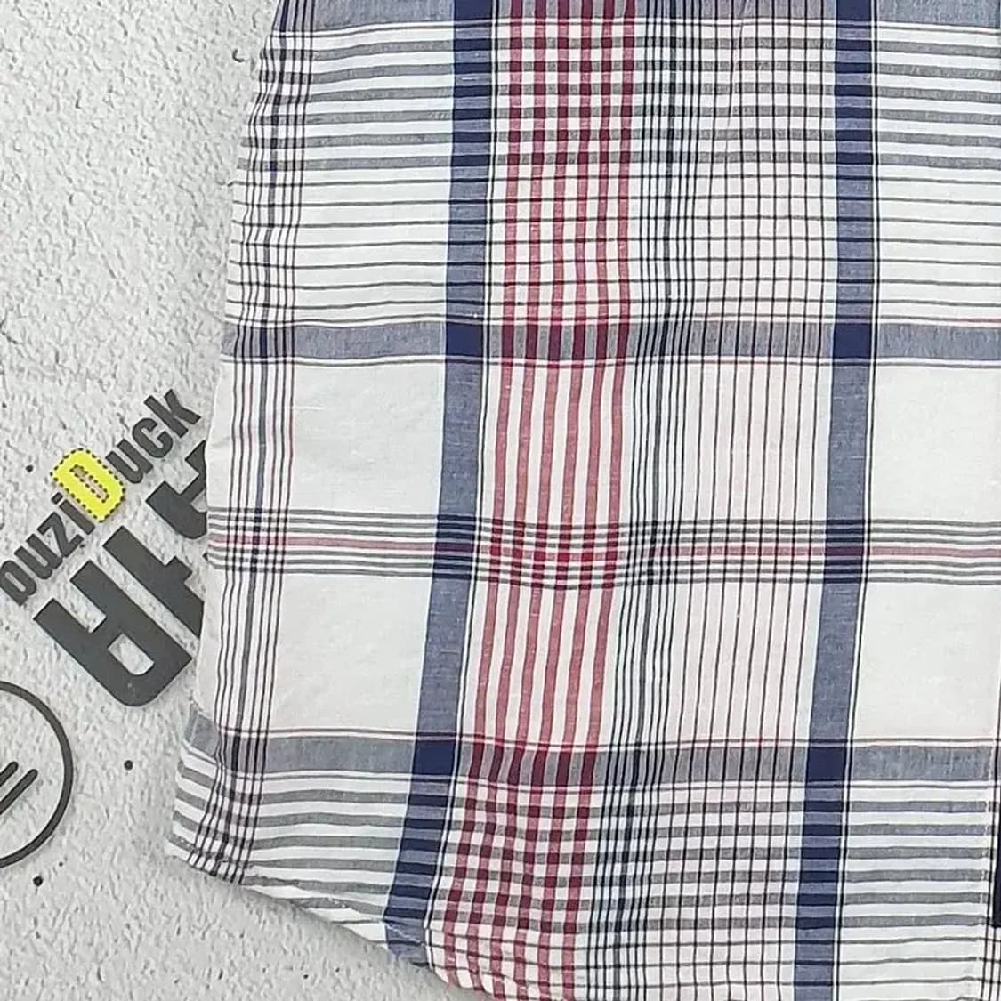 헤지스 HAZZYS 마면혼방 셔츠 레드 네이비 타탄체크 1100147 상품이미지6