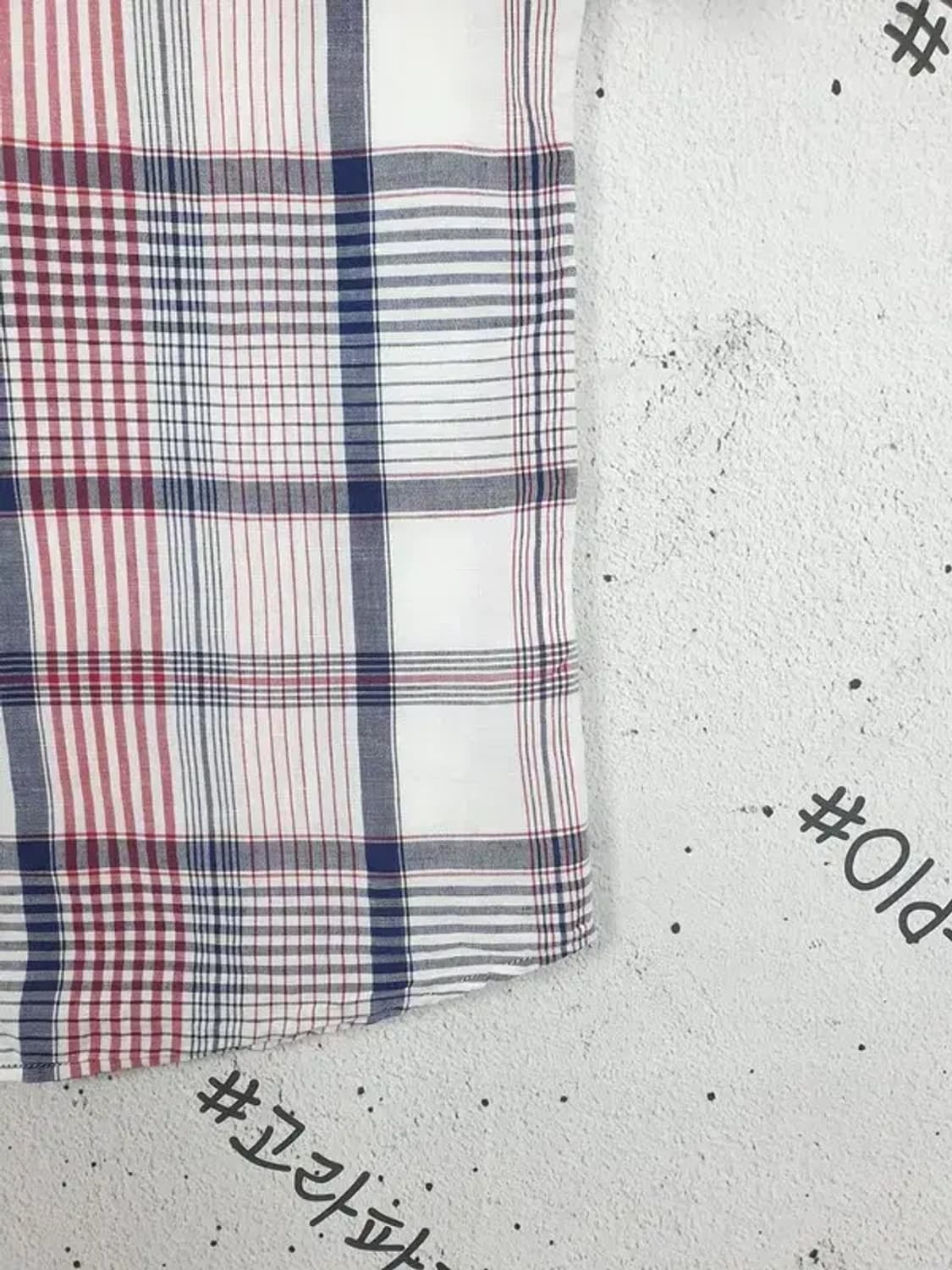 헤지스 HAZZYS 마면혼방 셔츠 레드 네이비 타탄체크 1100147 상품이미지7