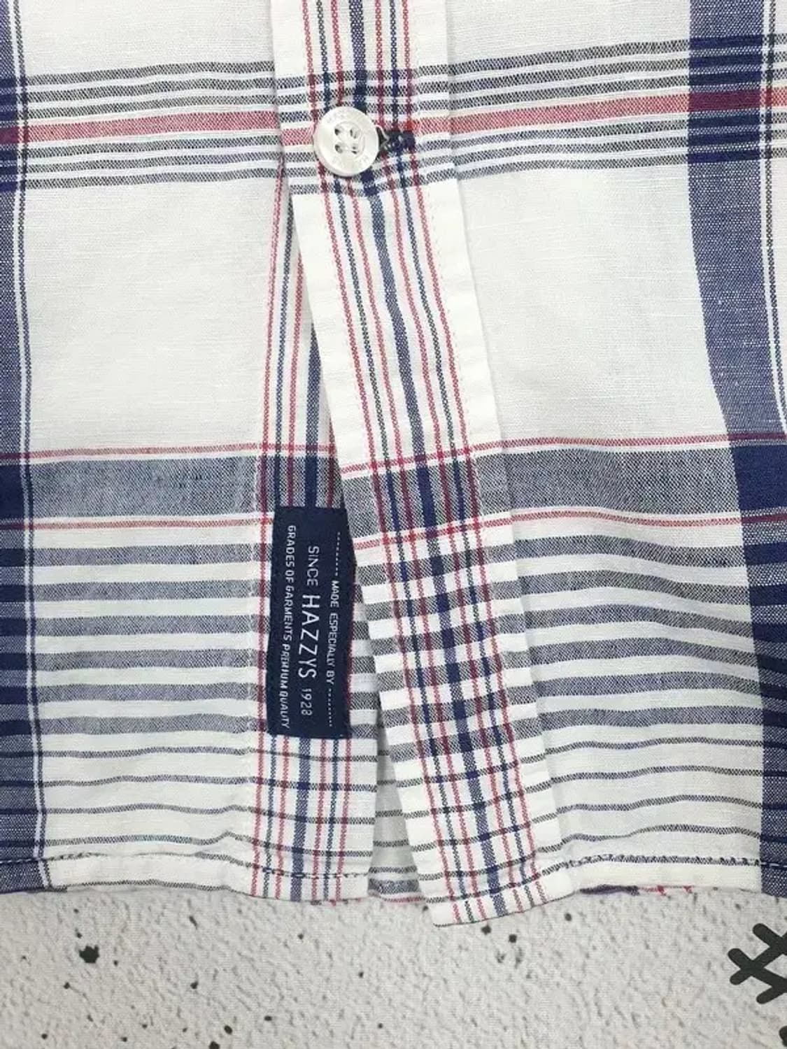 헤지스 HAZZYS 마면혼방 셔츠 레드 네이비 타탄체크 1100147 상품이미지8