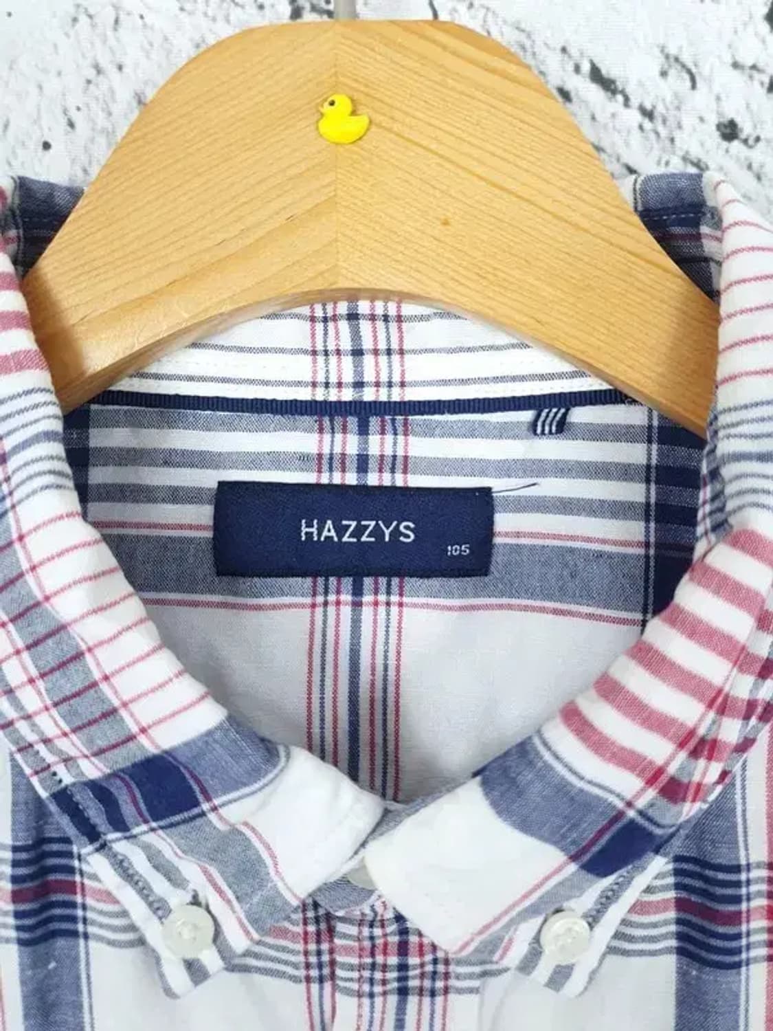 헤지스 HAZZYS 마면혼방 셔츠 레드 네이비 타탄체크 1100147 상품이미지9