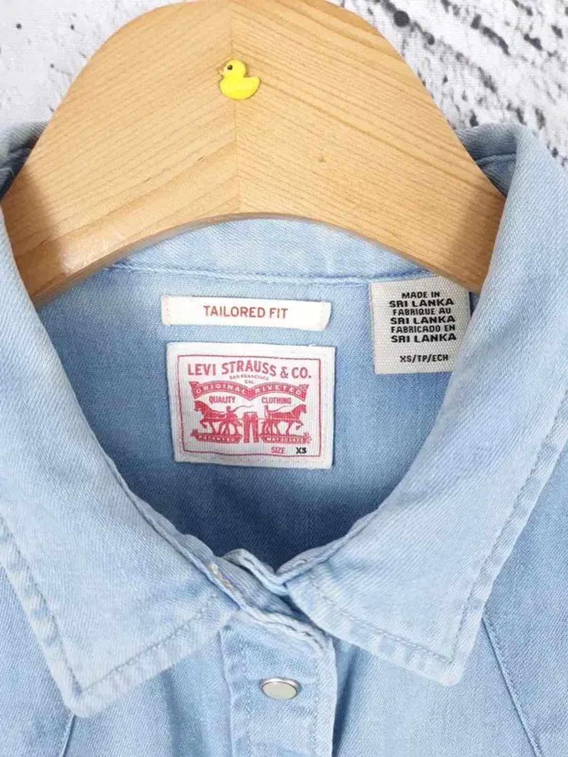리바이스 LEVI'S 워싱 데님 셔츠 라이트 연청 블루 1100150 상품이미지6
