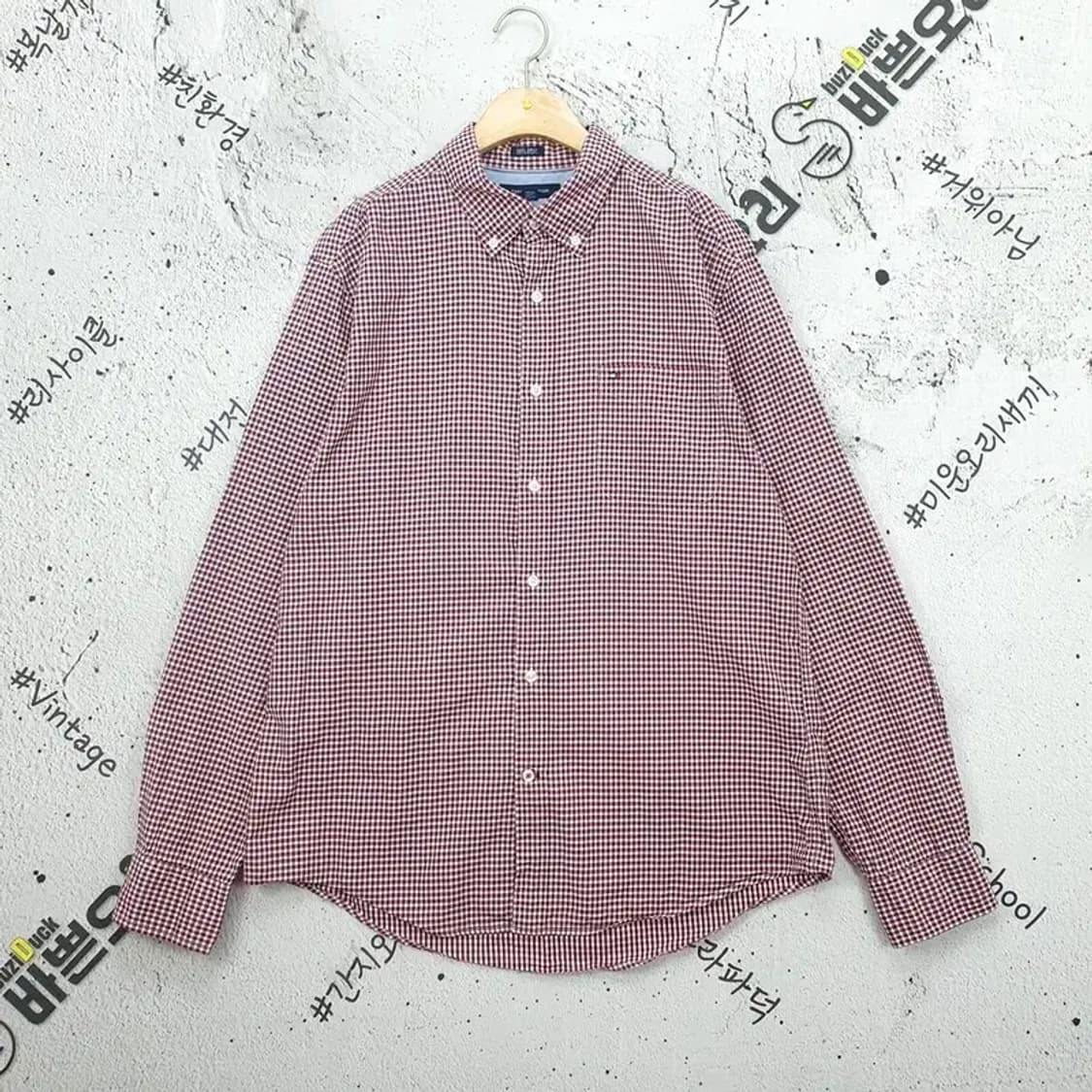 타미힐피거 TOMMY HILFIGER 셔츠 레드 핀체크 1100181 상품이미지1