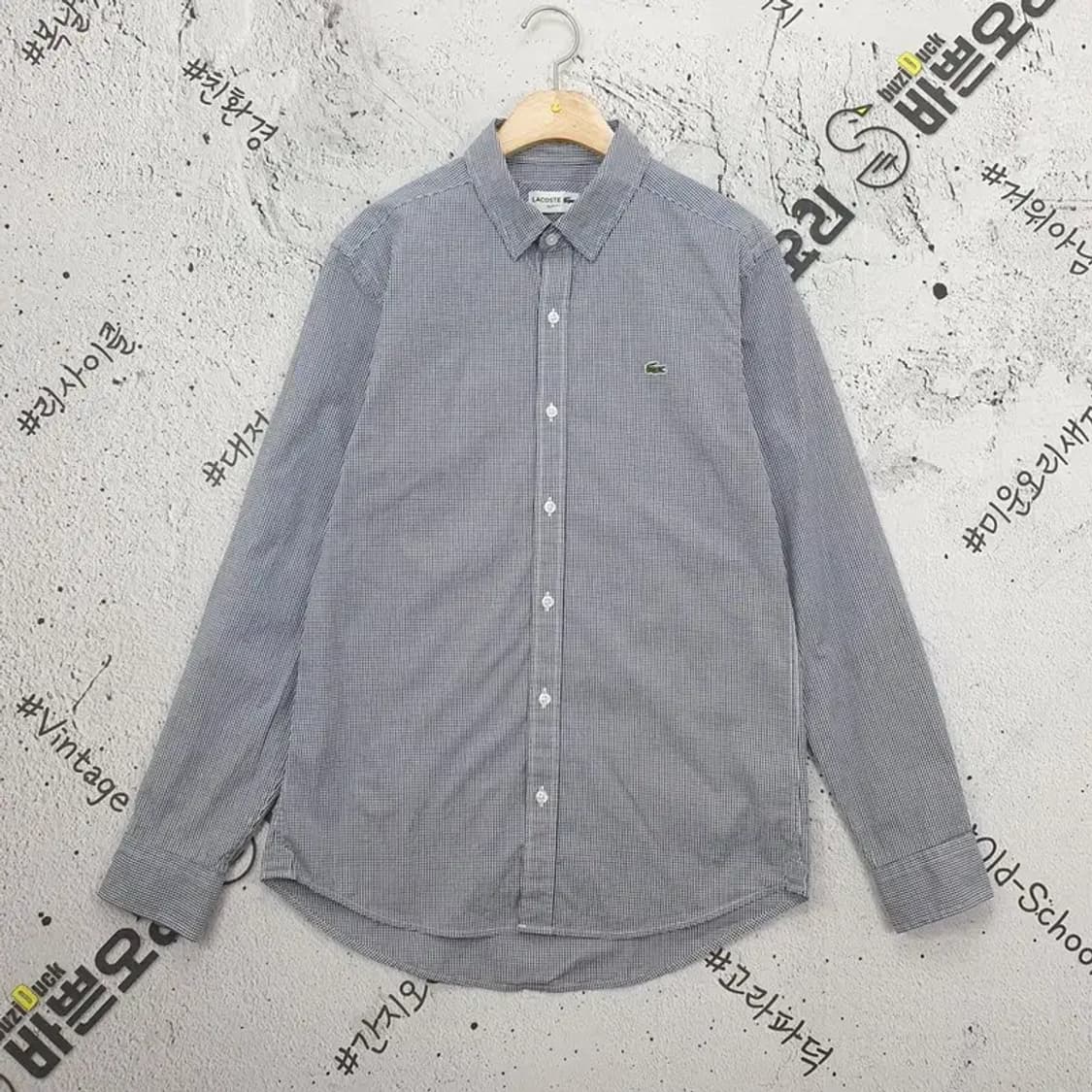 라코스테 LACOSTE 셔츠 네이비 핀체크 1100190 상품이미지1