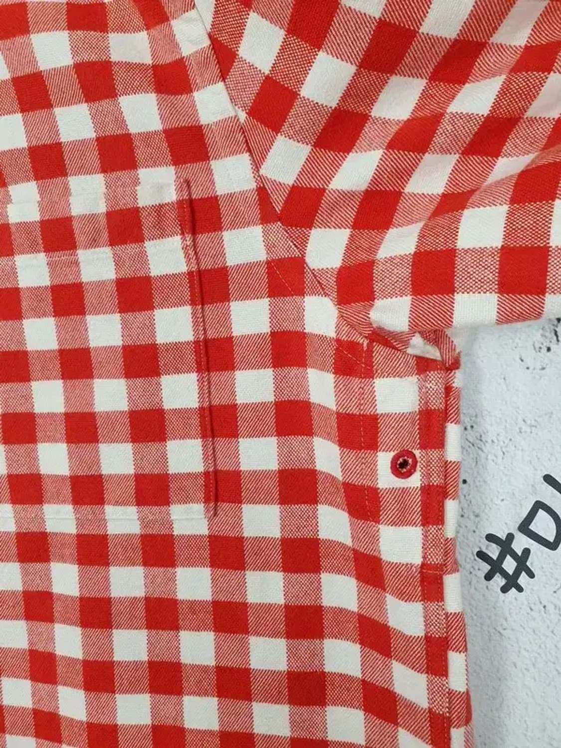 갭 GAP 클래식핏 하프버튼 셔츠 레드 깅엄체크 1100201 상품이미지8