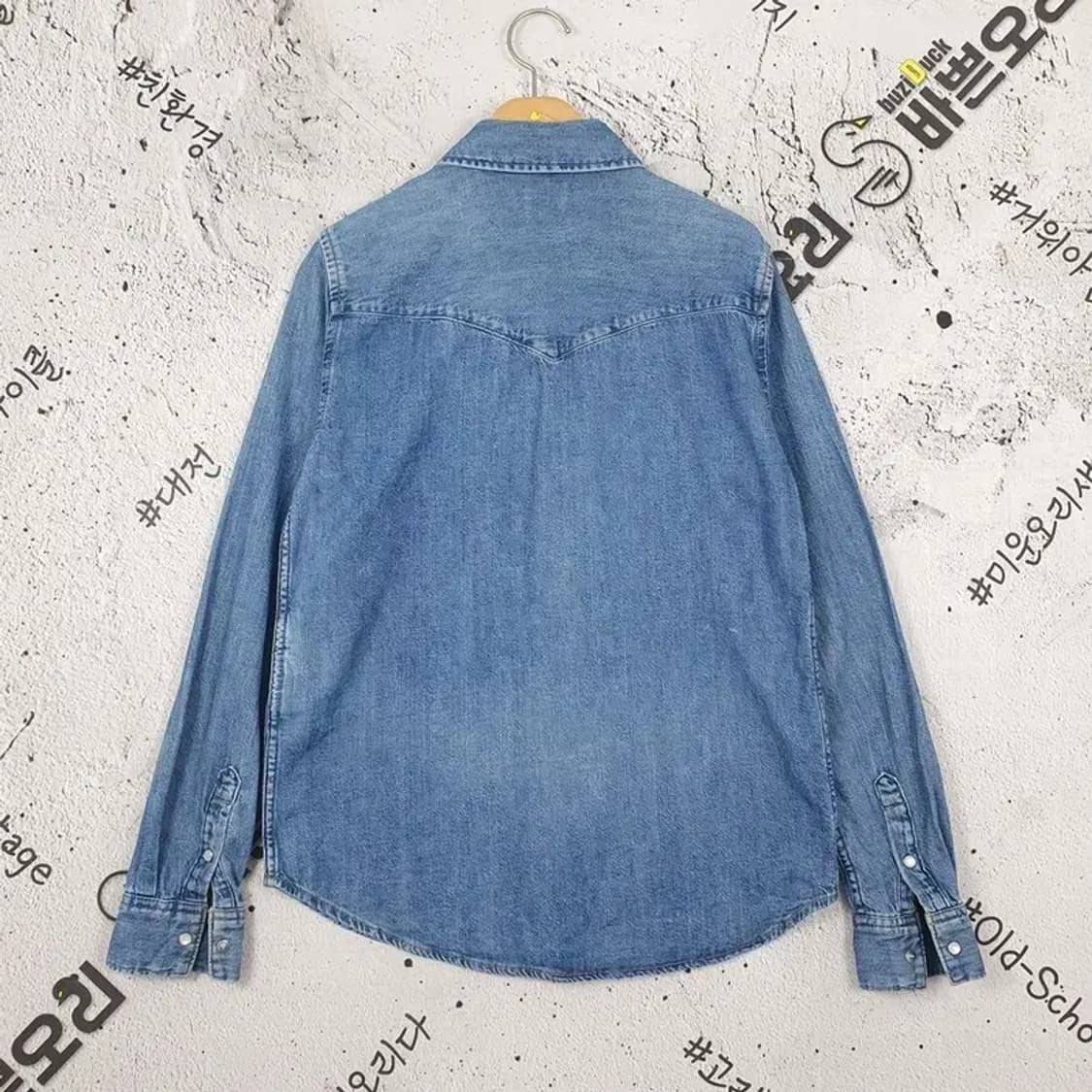 리바이스 LEVI'S 여성 데님 셔츠 진청 블루 1100139 상품이미지2