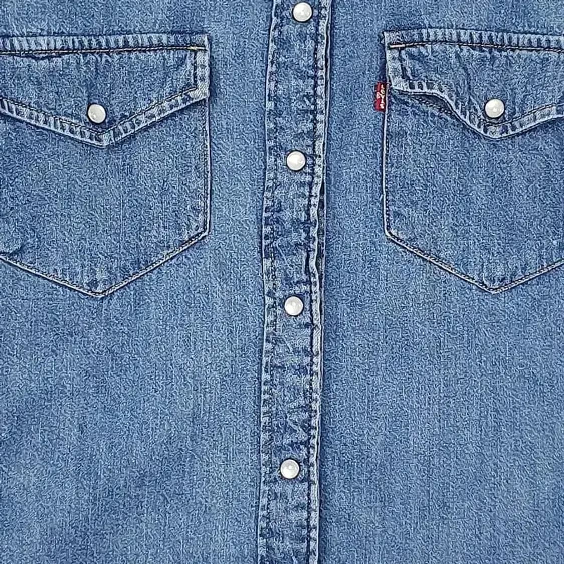 리바이스 LEVI'S 여성 데님 셔츠 진청 블루 1100139 상품이미지4