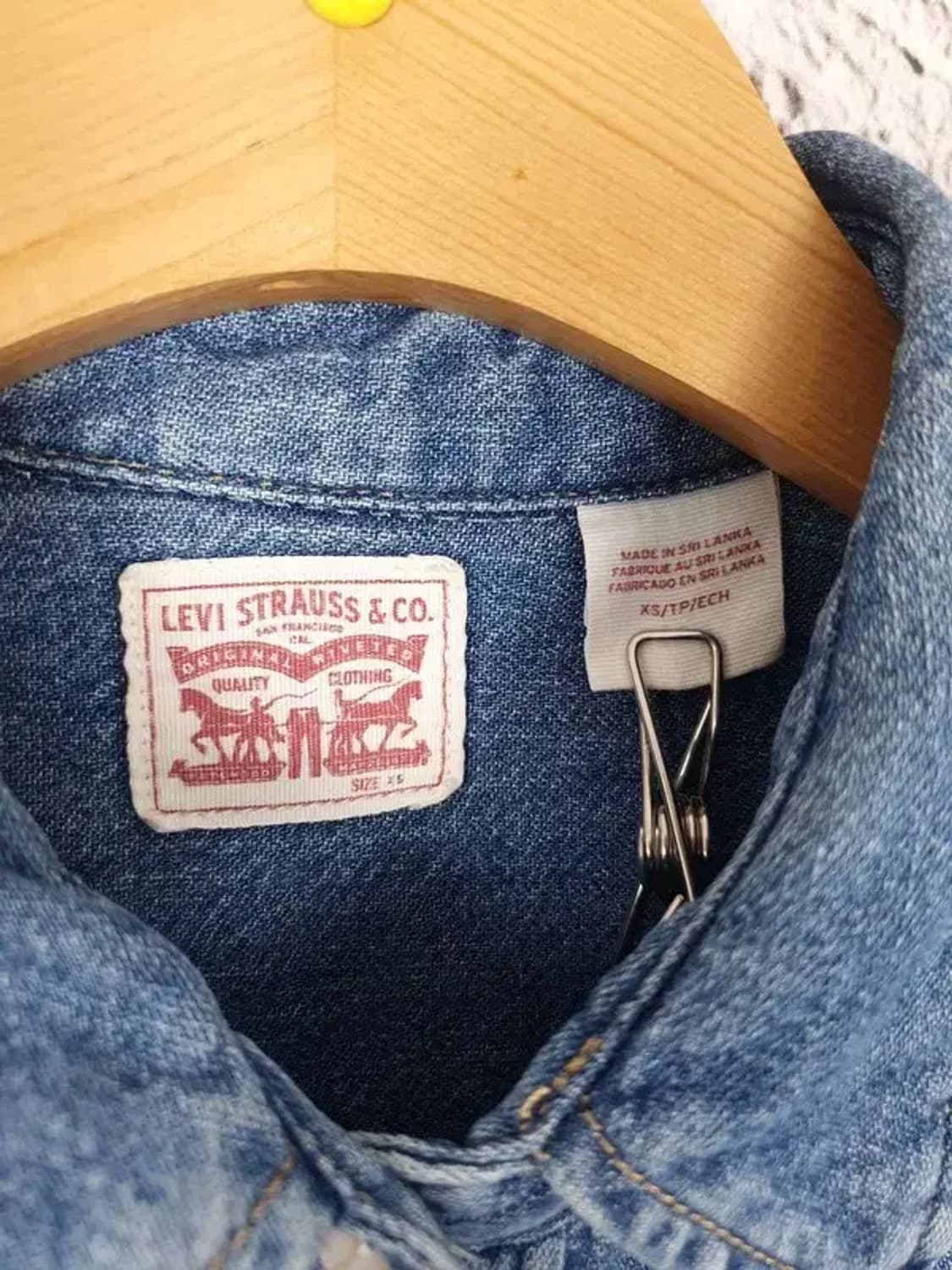 리바이스 LEVI'S 여성 데님 셔츠 진청 블루 1100139 상품이미지9