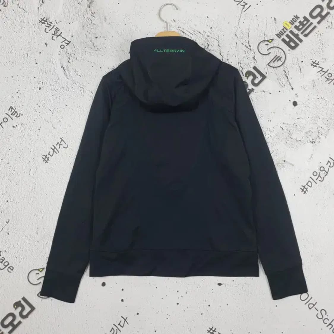 데상트 DESCENTE 후드 져지 집업 그린 블랙 S 3100211 상품이미지2