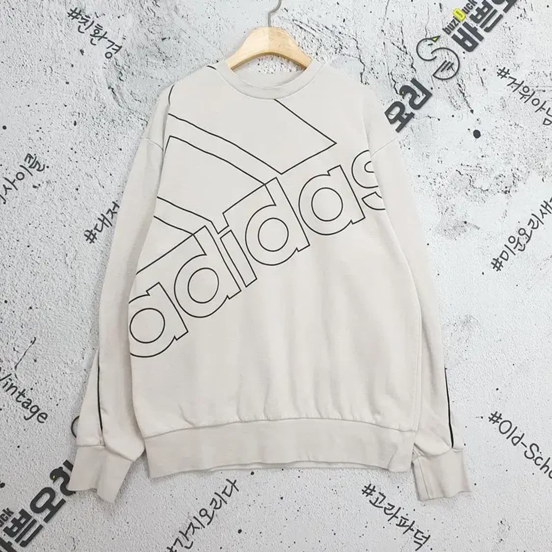 아디다스 ADIDAS 루즈핏 풀오버 맨투맨 베이지 2200073 상품이미지1
