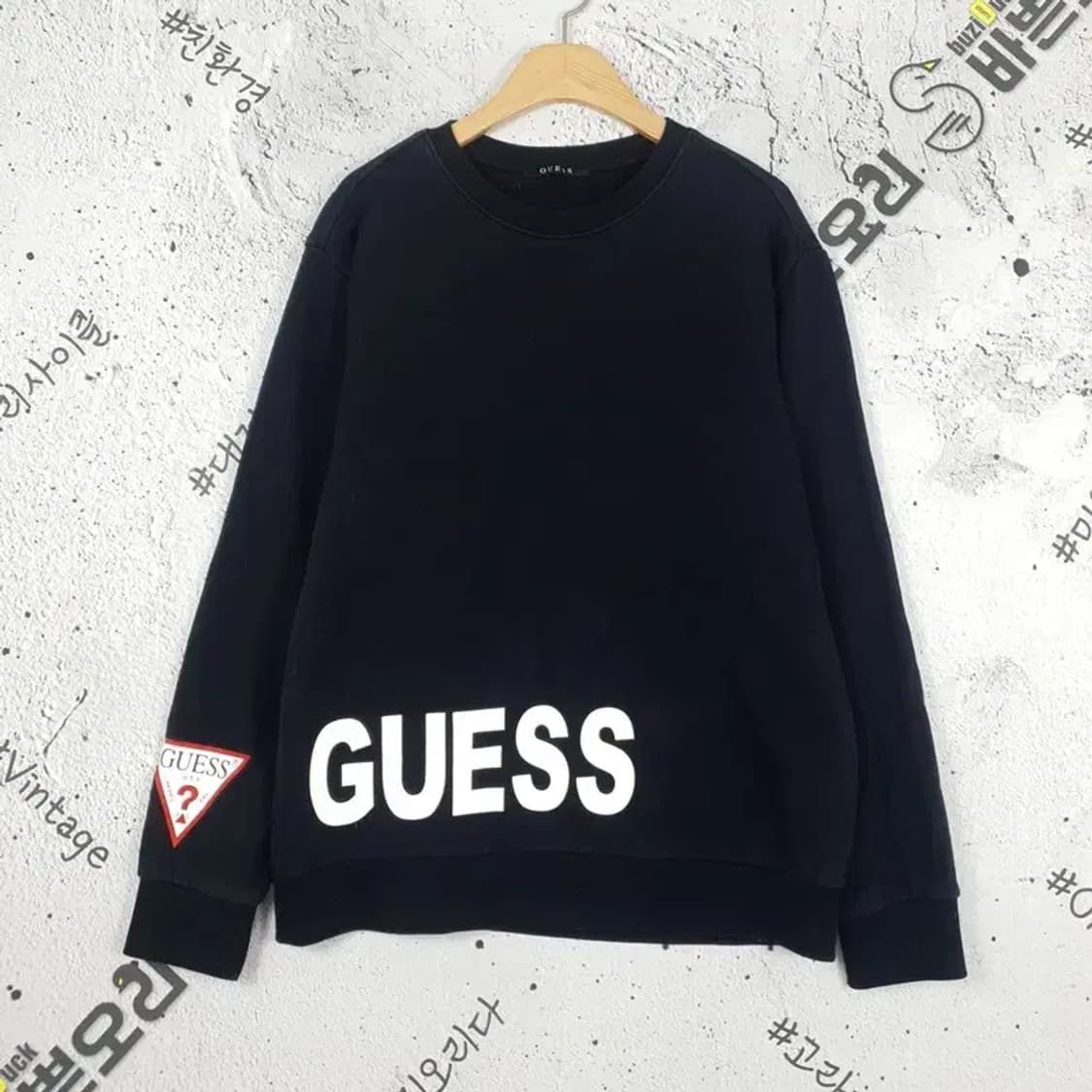 게스 GUESS 맨투맨 블랙 2200076 상품이미지1