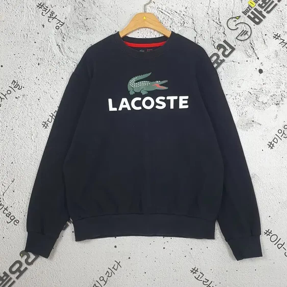 라코스테 LACOSTE 스웻셔츠 맨투맨 블랙 2200192 상품이미지1