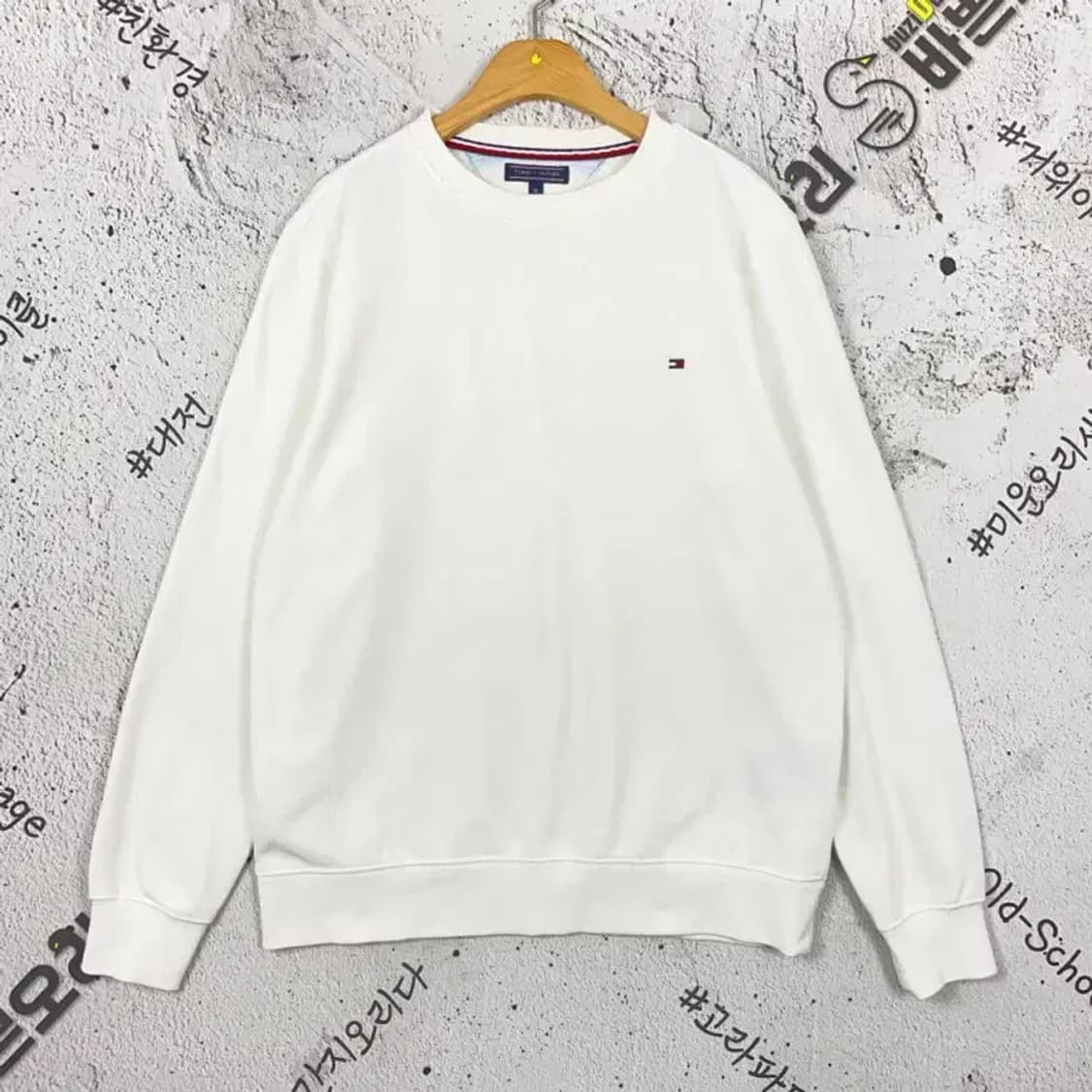 타미힐피거 TOMMY 약기모 스웻 맨투맨 화이트 M 2200213 상품이미지1