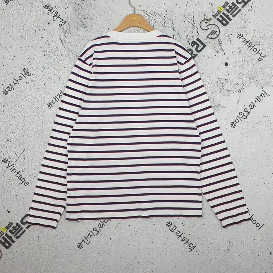 타미진스 TOMMY 단가라 롱슬리브 긴팔 티 화이트 L 2100116 상품이미지2