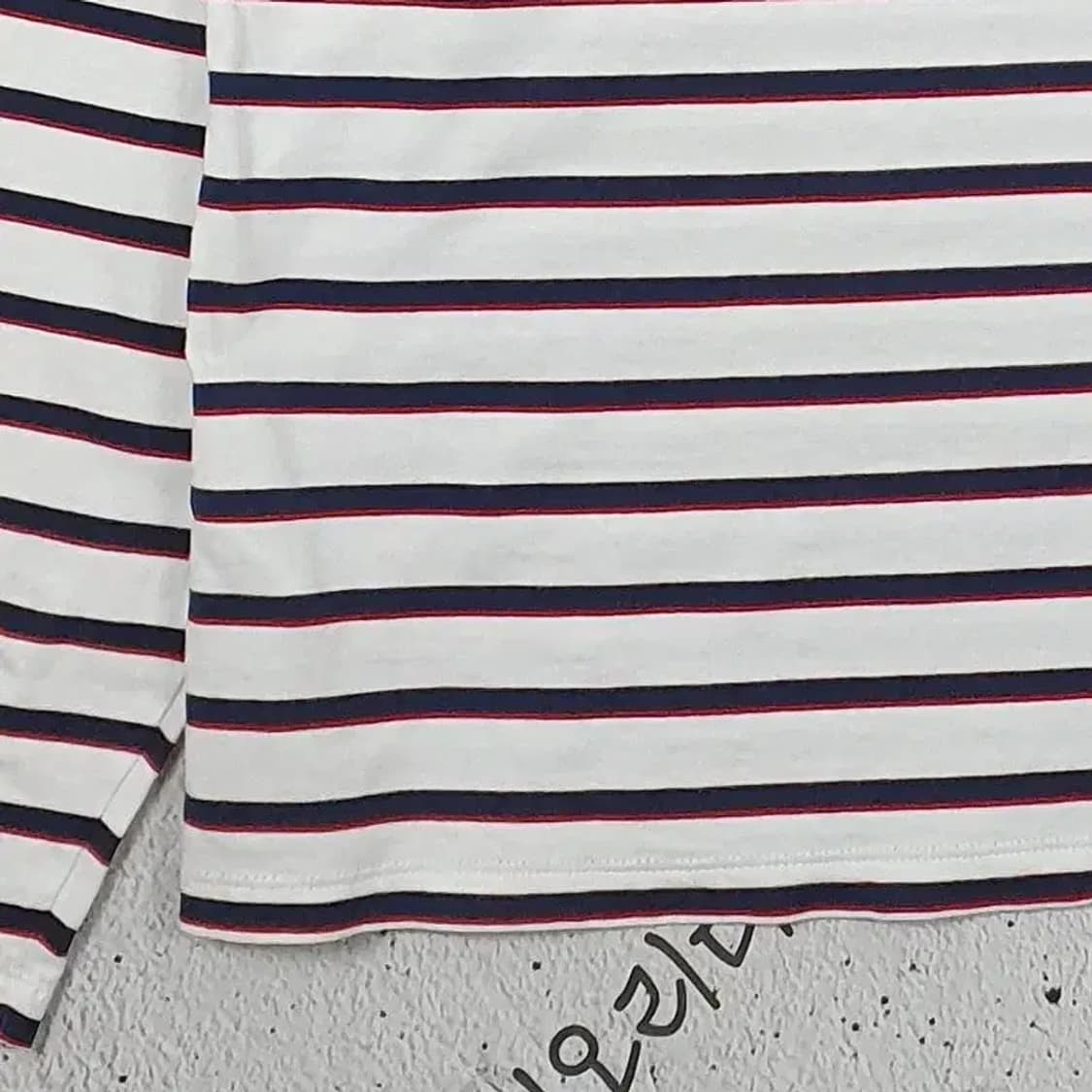 타미진스 TOMMY 단가라 롱슬리브 긴팔 티 화이트 L 2100116 상품이미지7