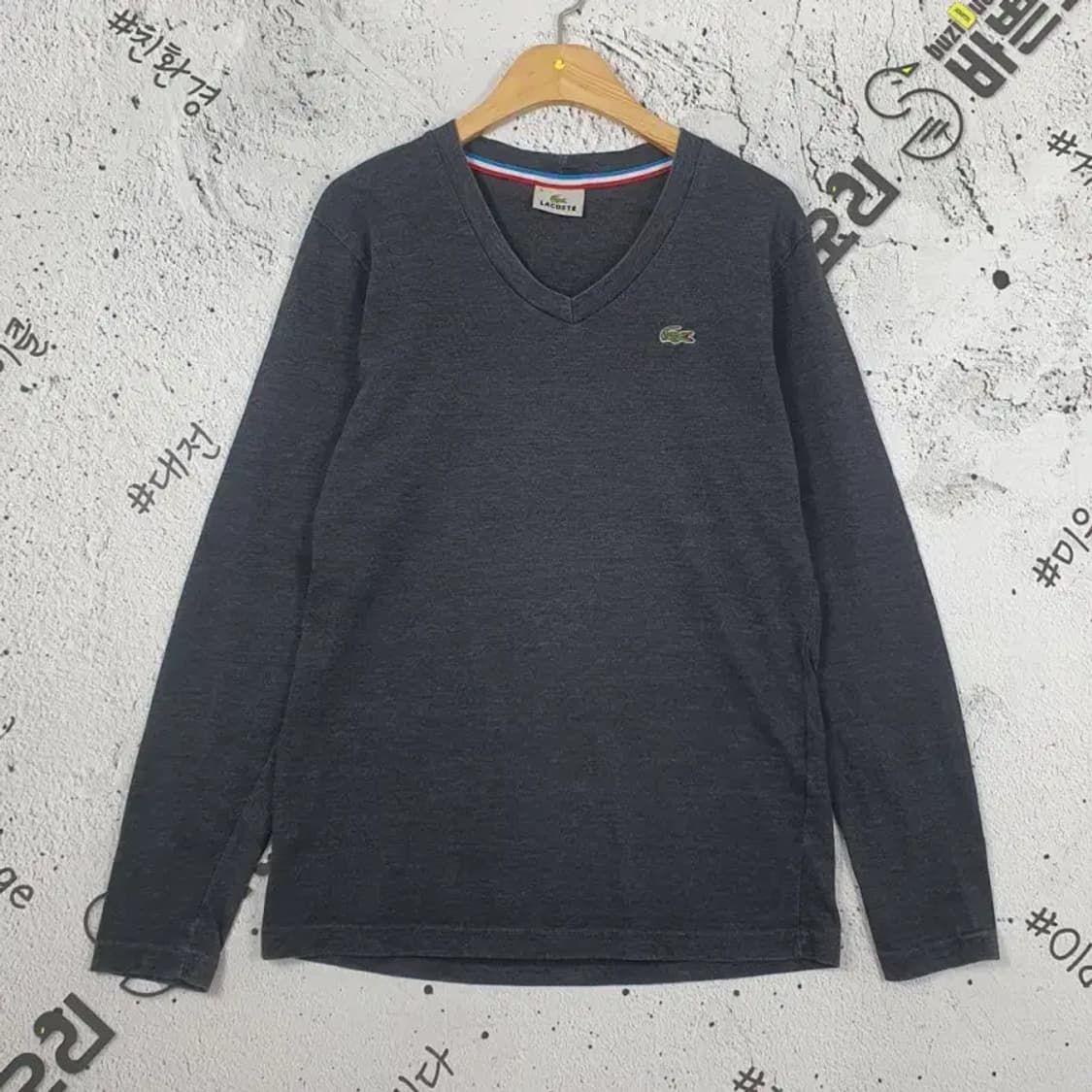 라코스테 LACOSTE V 롱슬리브 긴팔 티 빈티지 차콜 2100043 상품이미지1