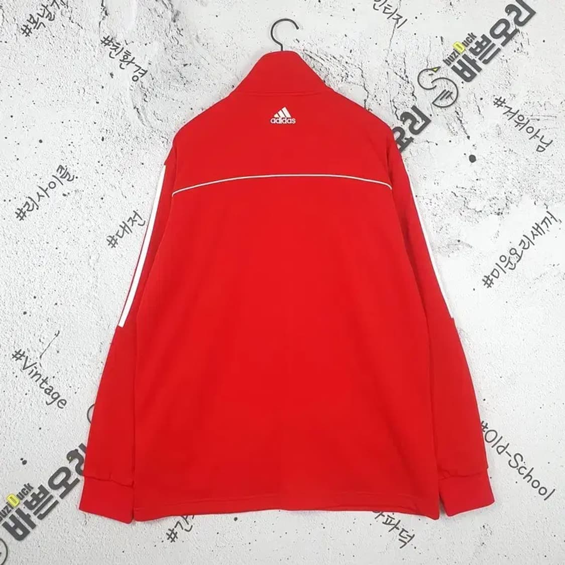 아디다스 ADIDAS 자수로고 삼선 트랙탑 집업 져지 레드 3100026 상품이미지2