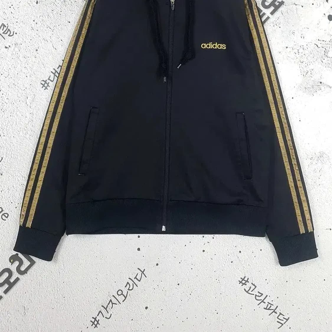 아디다스 삼선 지그재그 검골 집업 후드 져지 블랙 3100029 상품이미지5