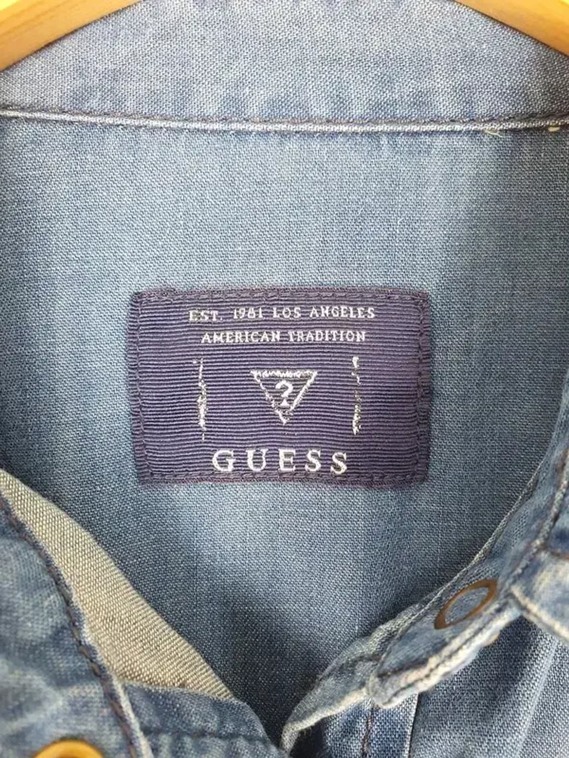 게스 GUESS 웨스턴 데님 면 셔츠 네이비 1100105 상품이미지8