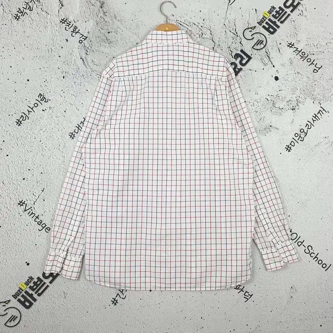 타미힐피거 TOMMY 셔츠 화이트 블루레드라인 체크 1100065 상품이미지2