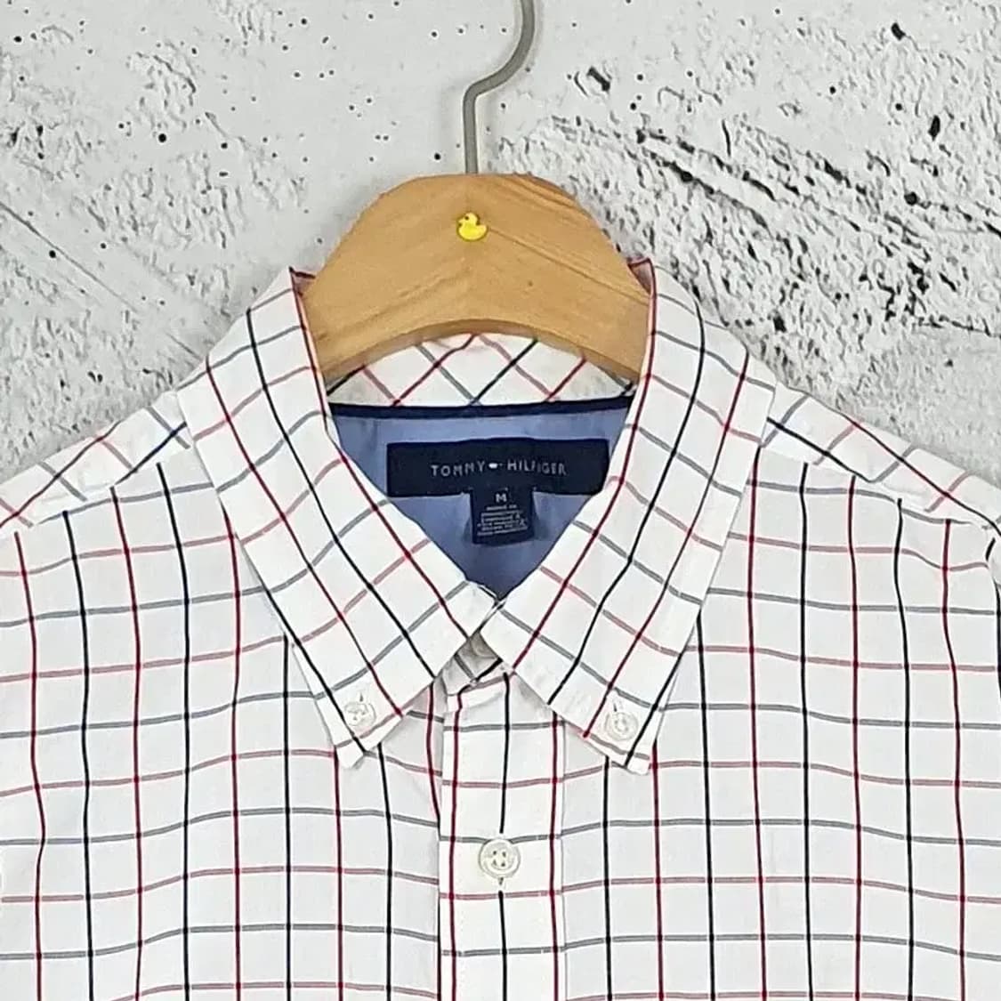 타미힐피거 TOMMY 셔츠 화이트 블루레드라인 체크 1100065 상품이미지5