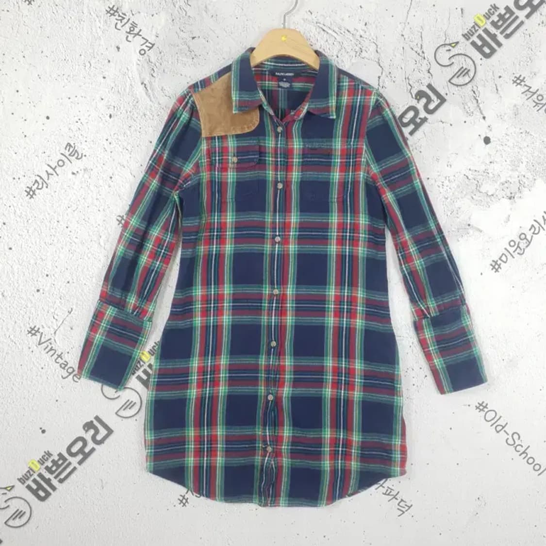 폴로 랄프로렌 RALPH LAUREN 롱 셔츠 네이비 체크 1100043 상품이미지1