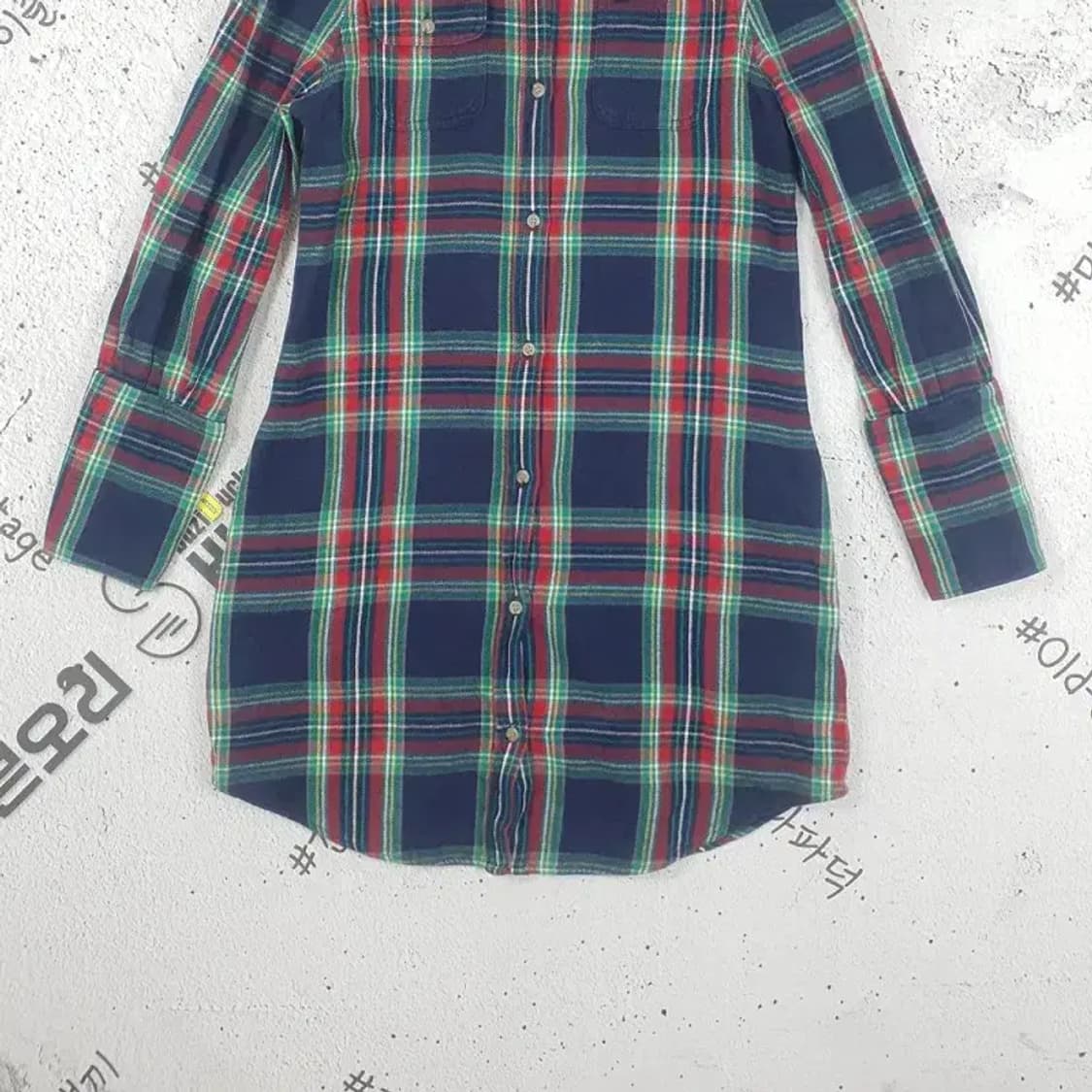 폴로 랄프로렌 RALPH LAUREN 롱 셔츠 네이비 체크 1100043 상품이미지5