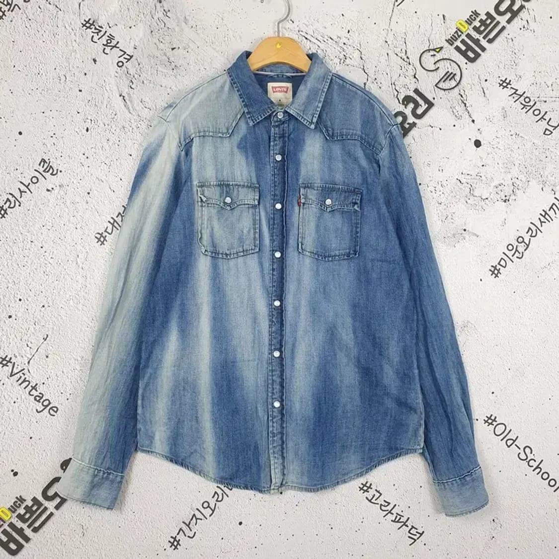 리바이스 LEVI'S 웨스턴 워싱 데님 셔츠 블루 1100037 상품이미지1