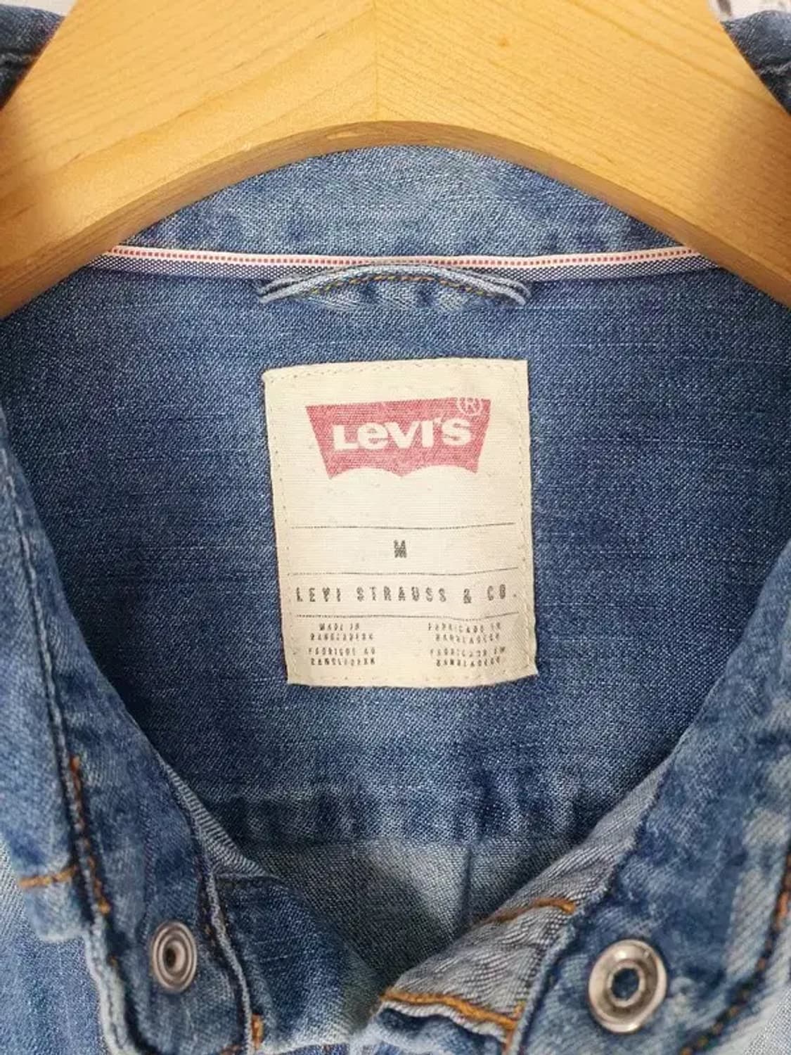 리바이스 LEVI'S 웨스턴 워싱 데님 셔츠 블루 1100037 상품이미지9