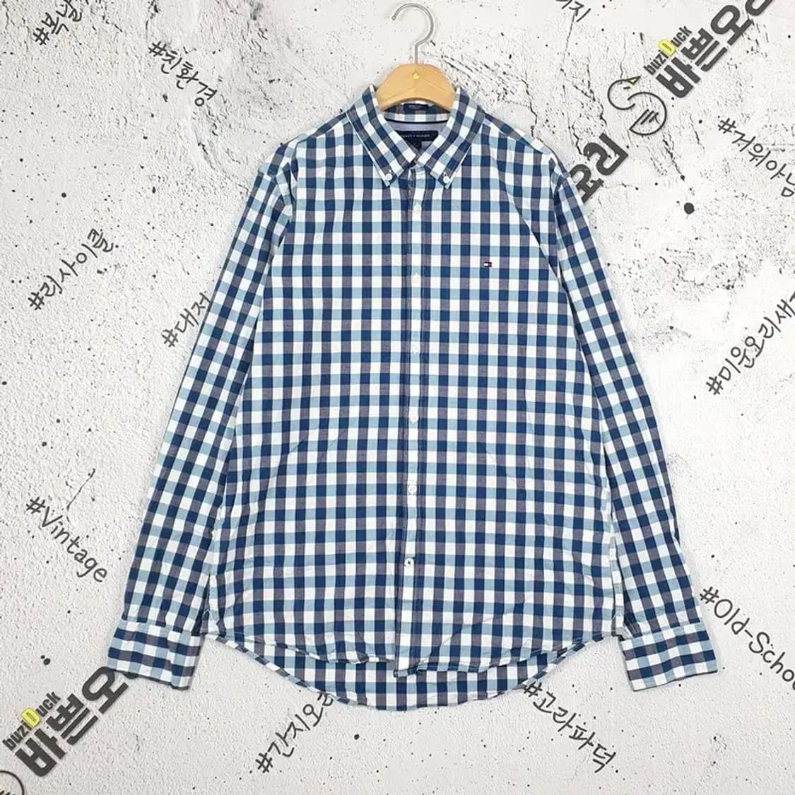 타미힐피거 TOMMY 뉴욕핏 셔츠 네이비 체크 1100044 상품이미지1