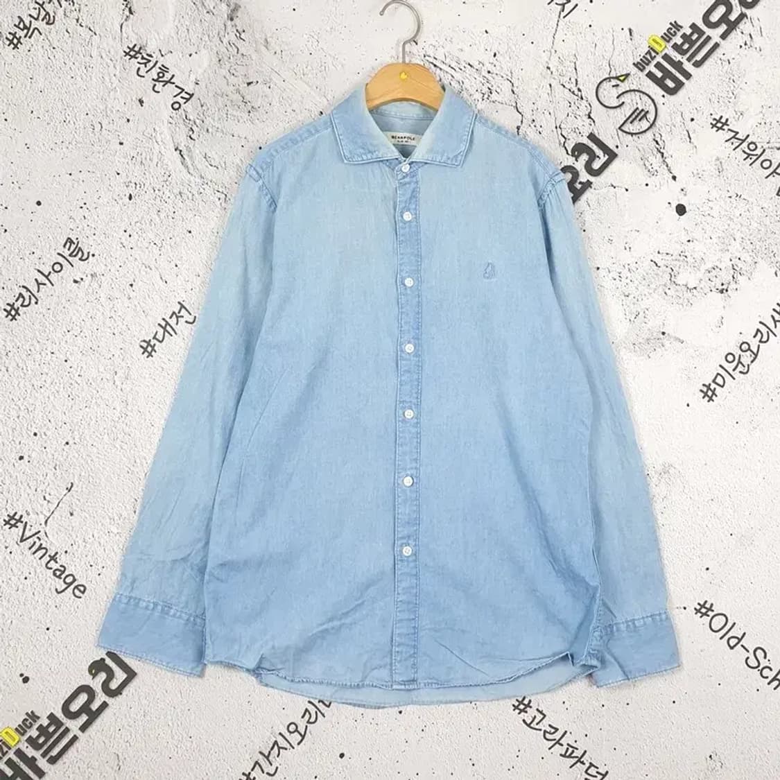빈폴 BEANPOLE 스프레드카라 데님 셔츠 라이트 블루 1100045 상품이미지1