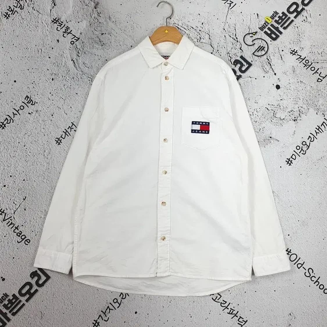 타미힐피거 TOMMY 옥스포드 와펜 패치 셔츠 화이트 1100005 상품이미지1
