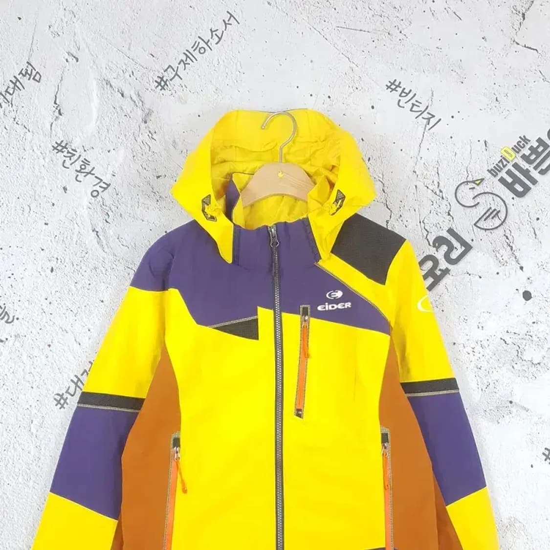 아이더 EIDER 고어텍스 바람막이 후드 자켓 옐로우 3800117 상품이미지3