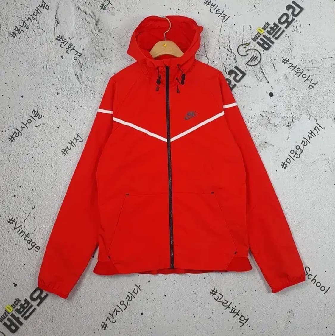 나이키 NIKE 메쉬 바람막이 후드 자켓 레드 3800153 상품이미지1