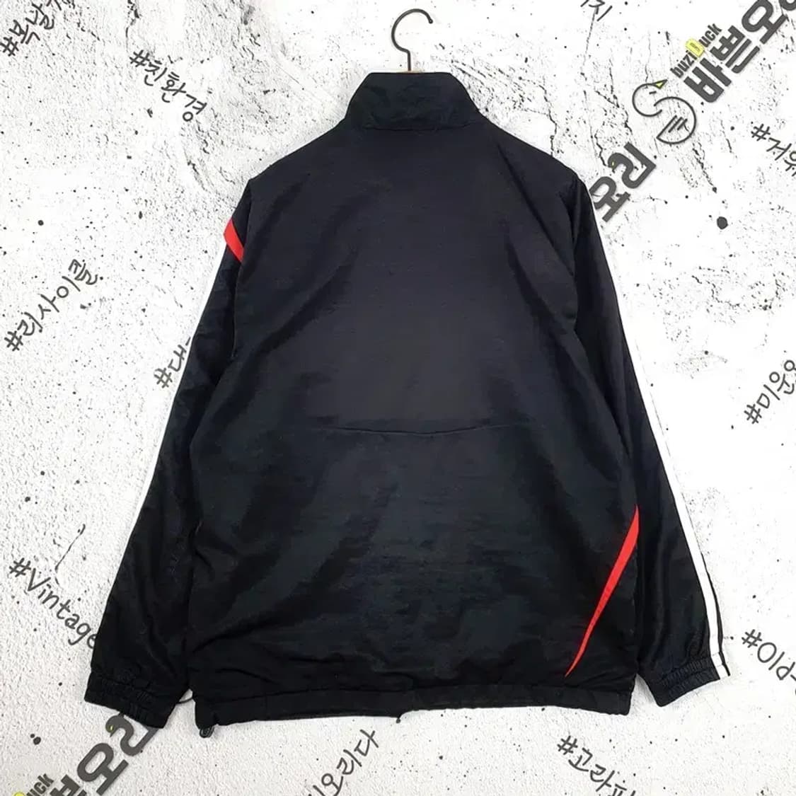 아디다스 ADIDAS 올드스쿨 바람막이 자켓 블랙 레드라인 3800032 상품이미지2