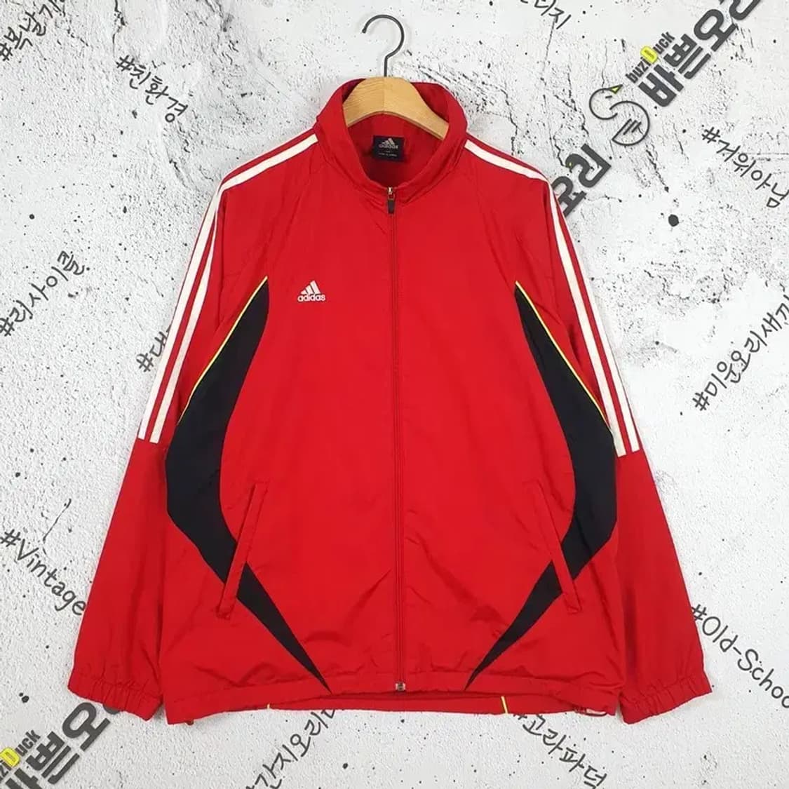 아디다스 ADIDAS 삼선 트랙탑 저지 바람막이 자켓 레드 3800033 상품이미지1