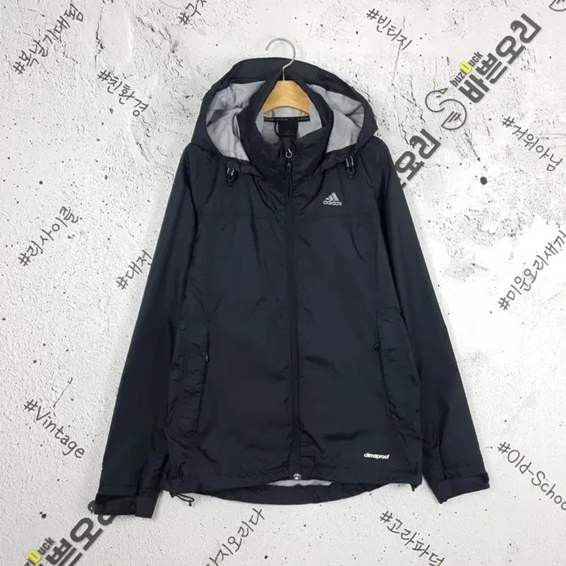 아디다스 ADIDAS 삼선 후드 바람막이 자켓 블랙 3800041 상품이미지1