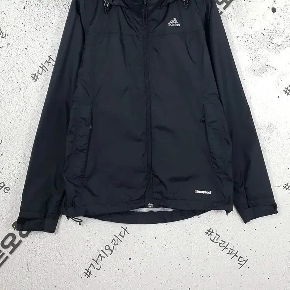 아디다스 ADIDAS 삼선 후드 바람막이 자켓 블랙 3800041 상품이미지5