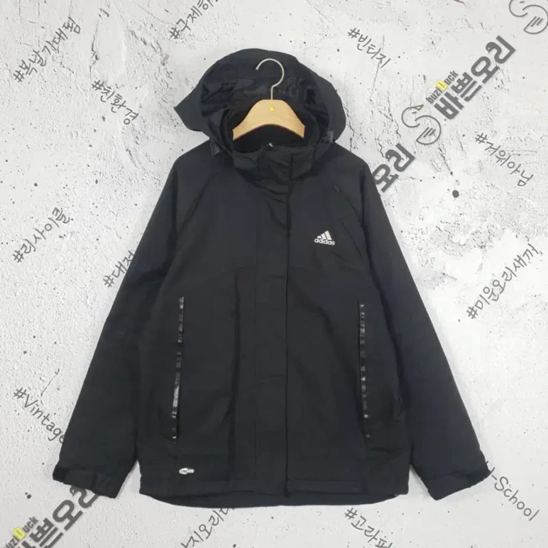 아디다스 ADIDAS 기모 박시 바람막이 자켓 블랙 3800101 상품이미지1