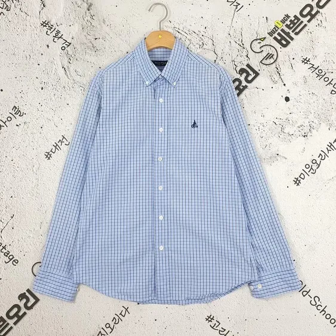 빈폴 BEANPOLE 사각체크 셔츠 라이트 블루 1100004 상품이미지1