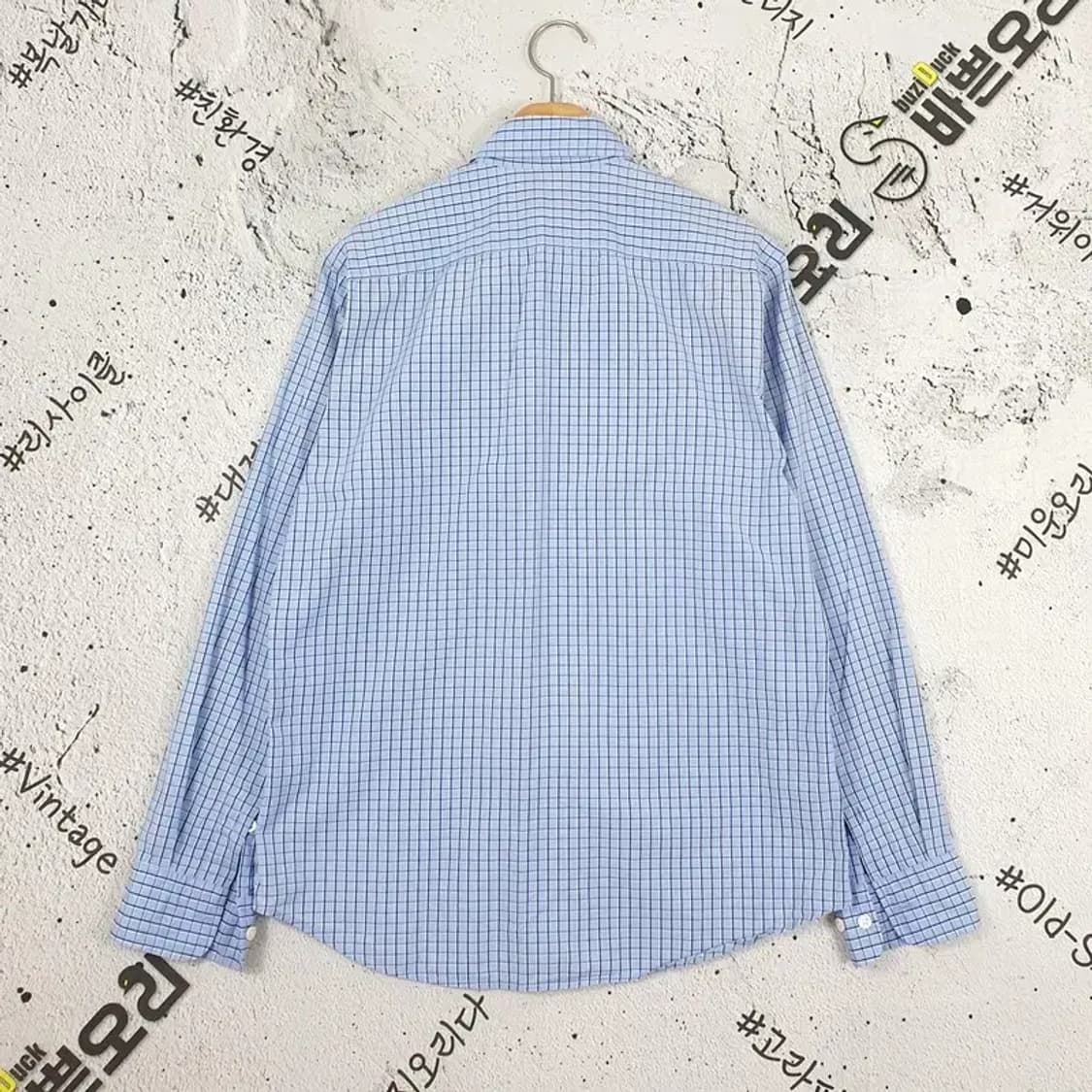 빈폴 BEANPOLE 사각체크 셔츠 라이트 블루 1100004 상품이미지2