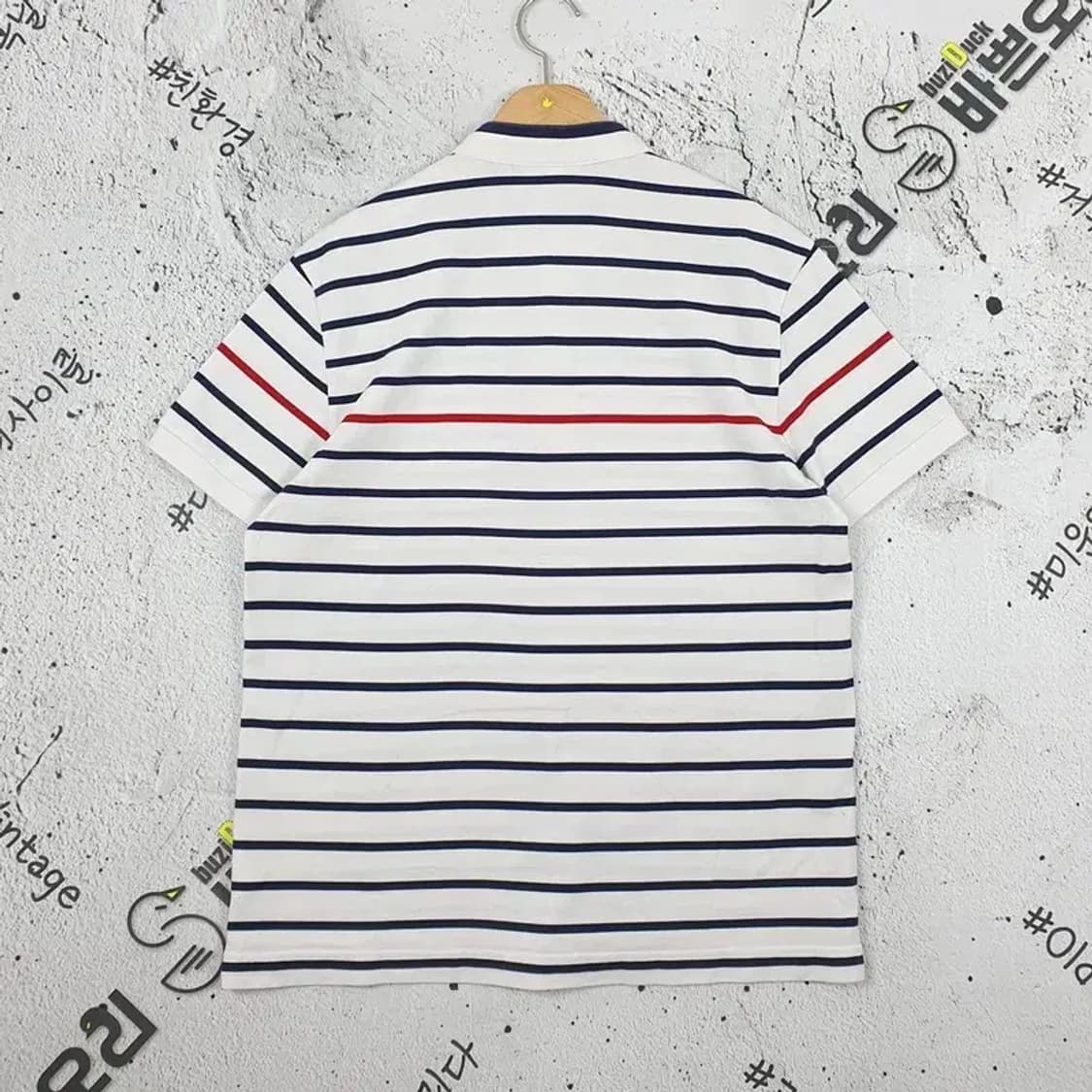 라코스테 LACOSTE 헨리넥 반팔 티 화이트 4 1000242 상품이미지2