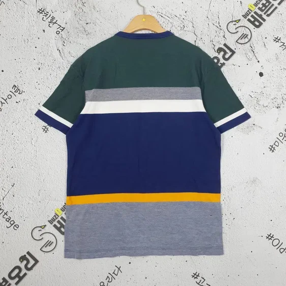 라코스테 LACOSTE 반팔 티 네이비 그린 4 1000279 상품이미지2
