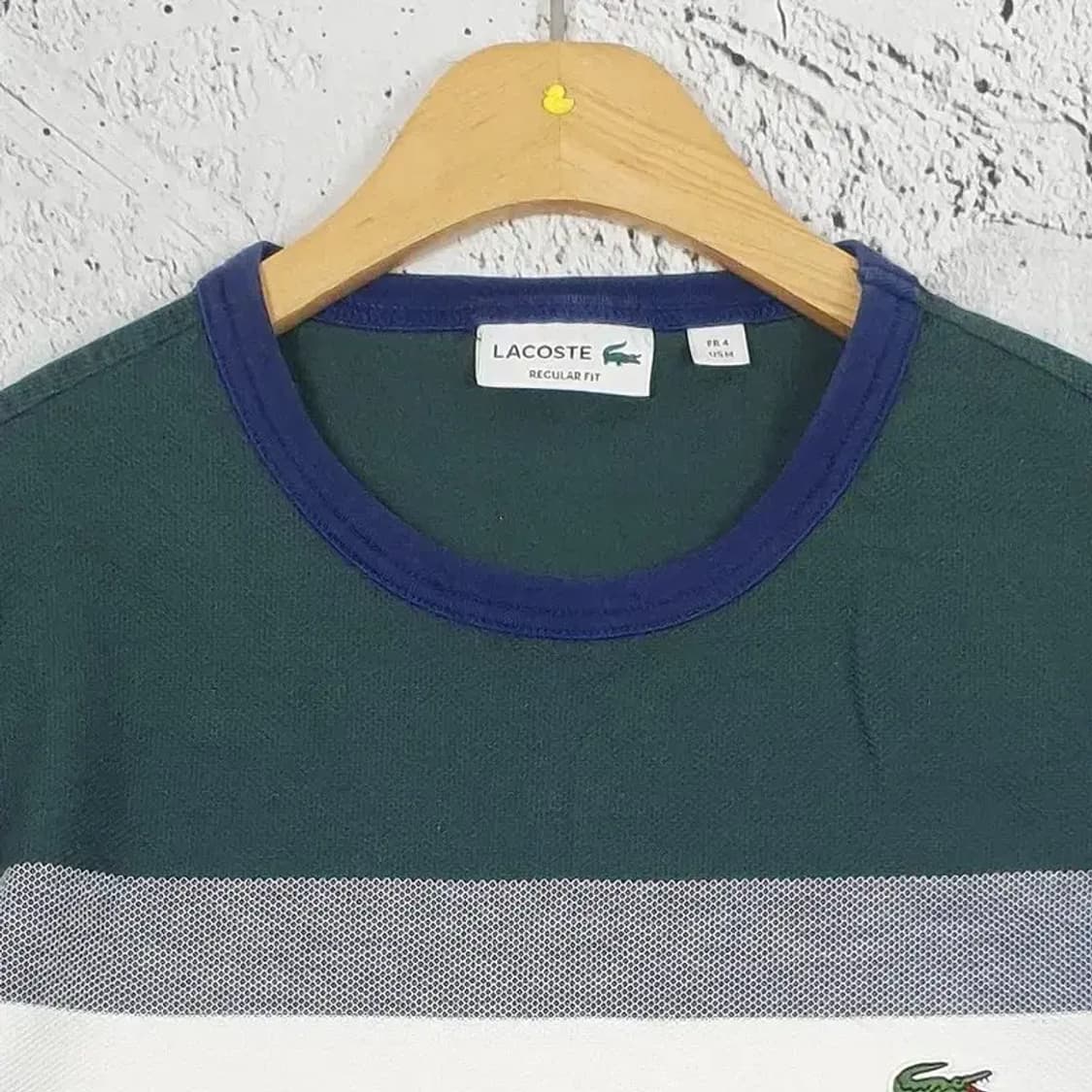 라코스테 LACOSTE 반팔 티 네이비 그린 4 1000279 상품이미지5