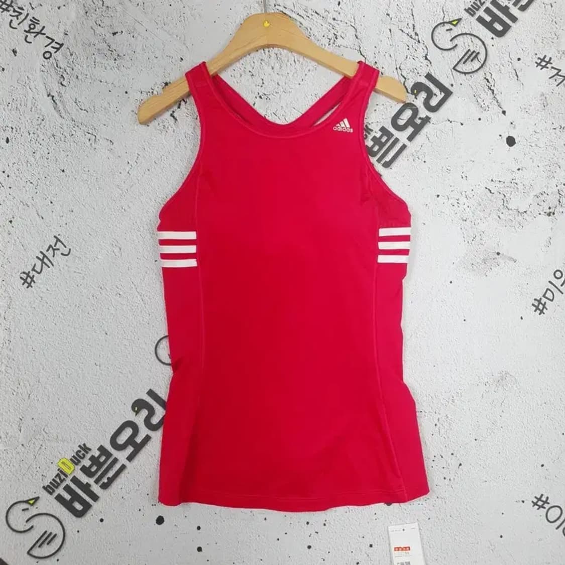 아디다스 ADIDAS 쿨트레이닝 브라 탑 탱크 티 레드 S 1000343 상품이미지1