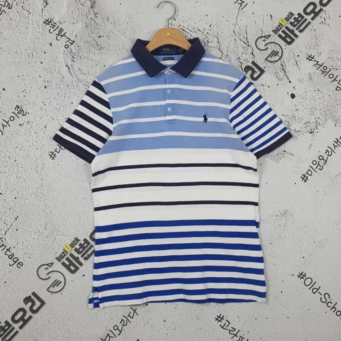 폴로랄프로렌 POLO 커스텀 슬림핏 카라티 블루 M 1000321 상품이미지1